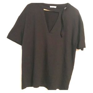 Socialite brand cutout v neck tee! So soft!